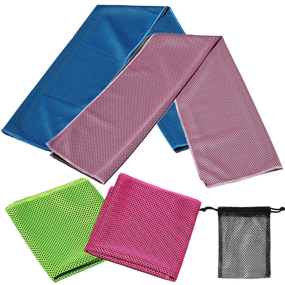 Combo 4 khăn làm mát thoáng khí, tập thể dục thể thao, làm mát nhanh