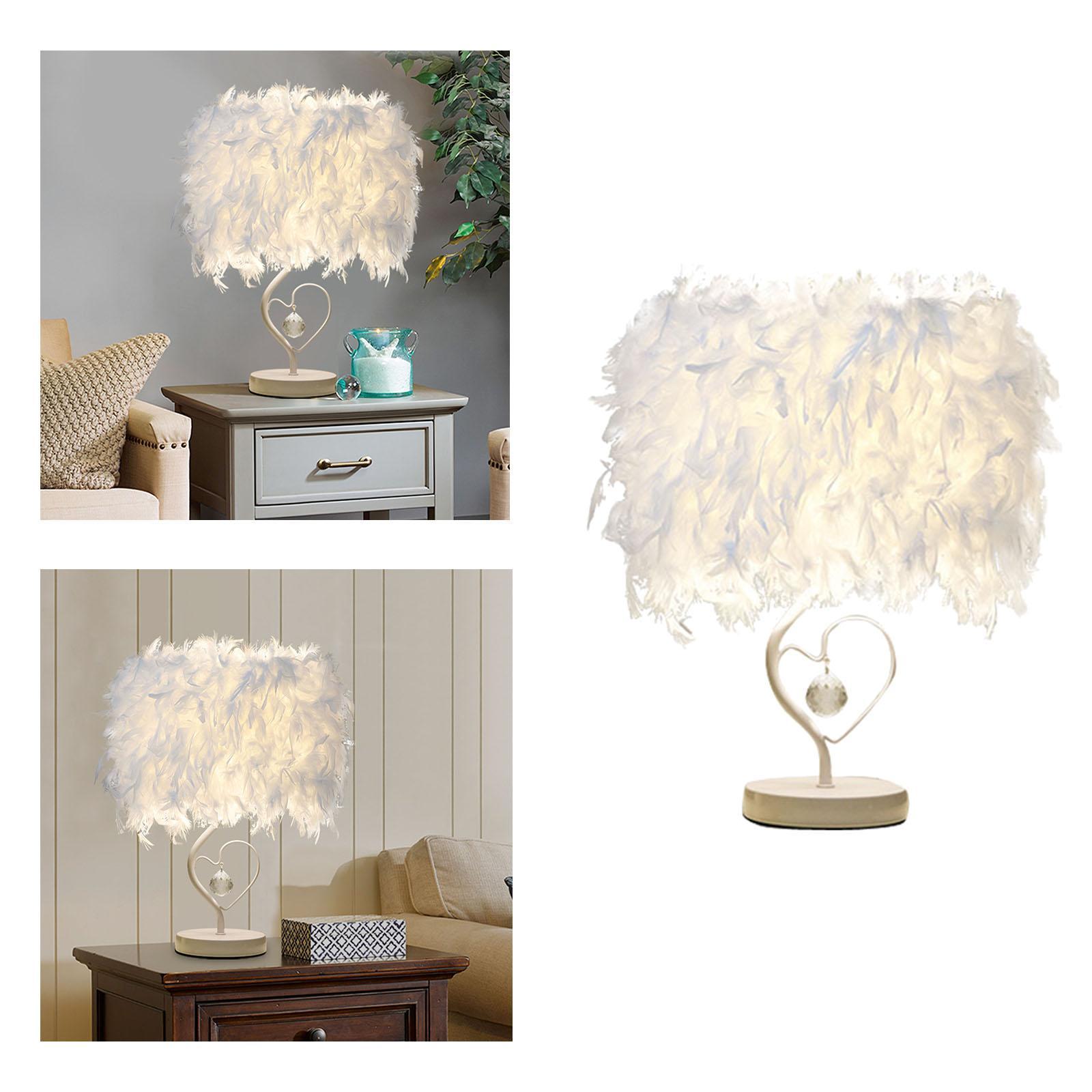 Feather Table Lamp  Nightlight Bedroom Hallway Sconces Decor Pink