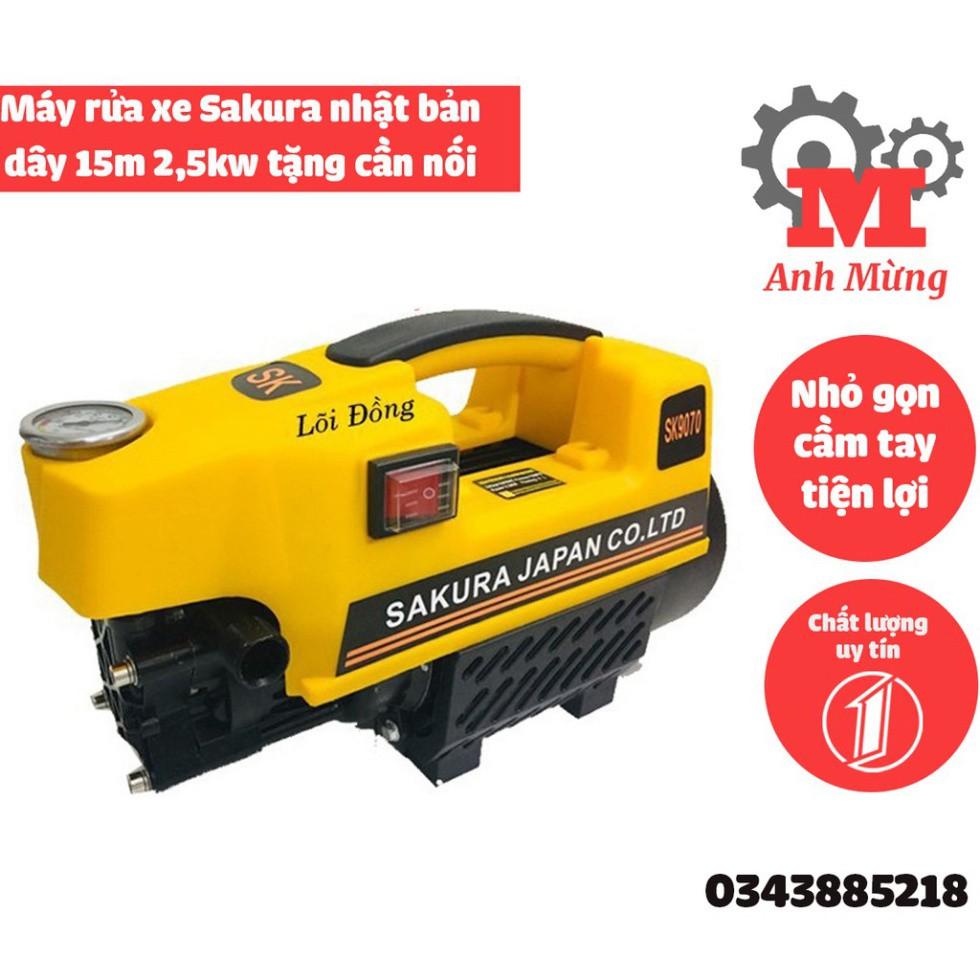 Máy rửa xe áp lực cao Sakura 2500w dây 15 mét
