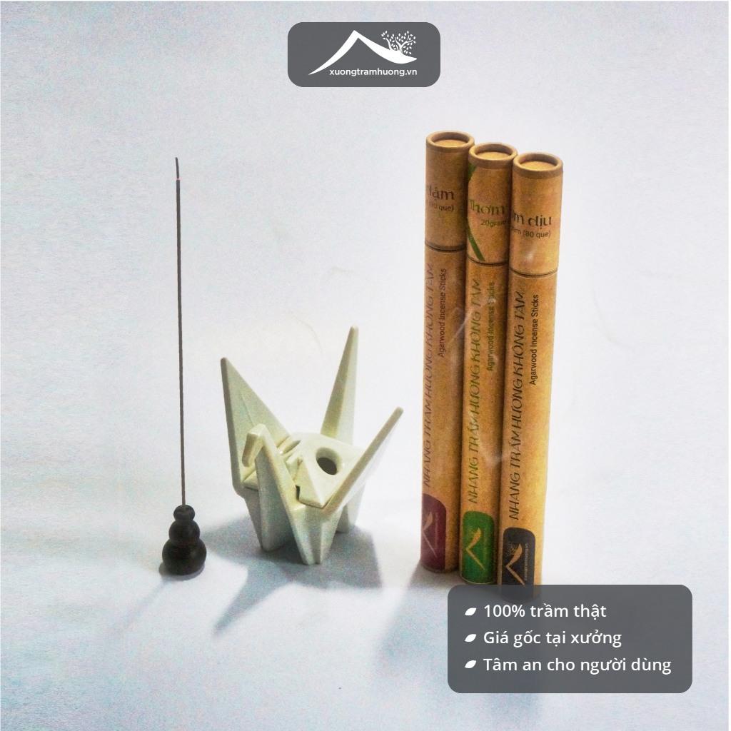 Bộ Trầm Thiền Nhang Trầm Hương Không Tăm Đế Đốt Xưởng Trầm Hương Thơm Dịu /Vừa /Đậm Yoga Thư Giãn
