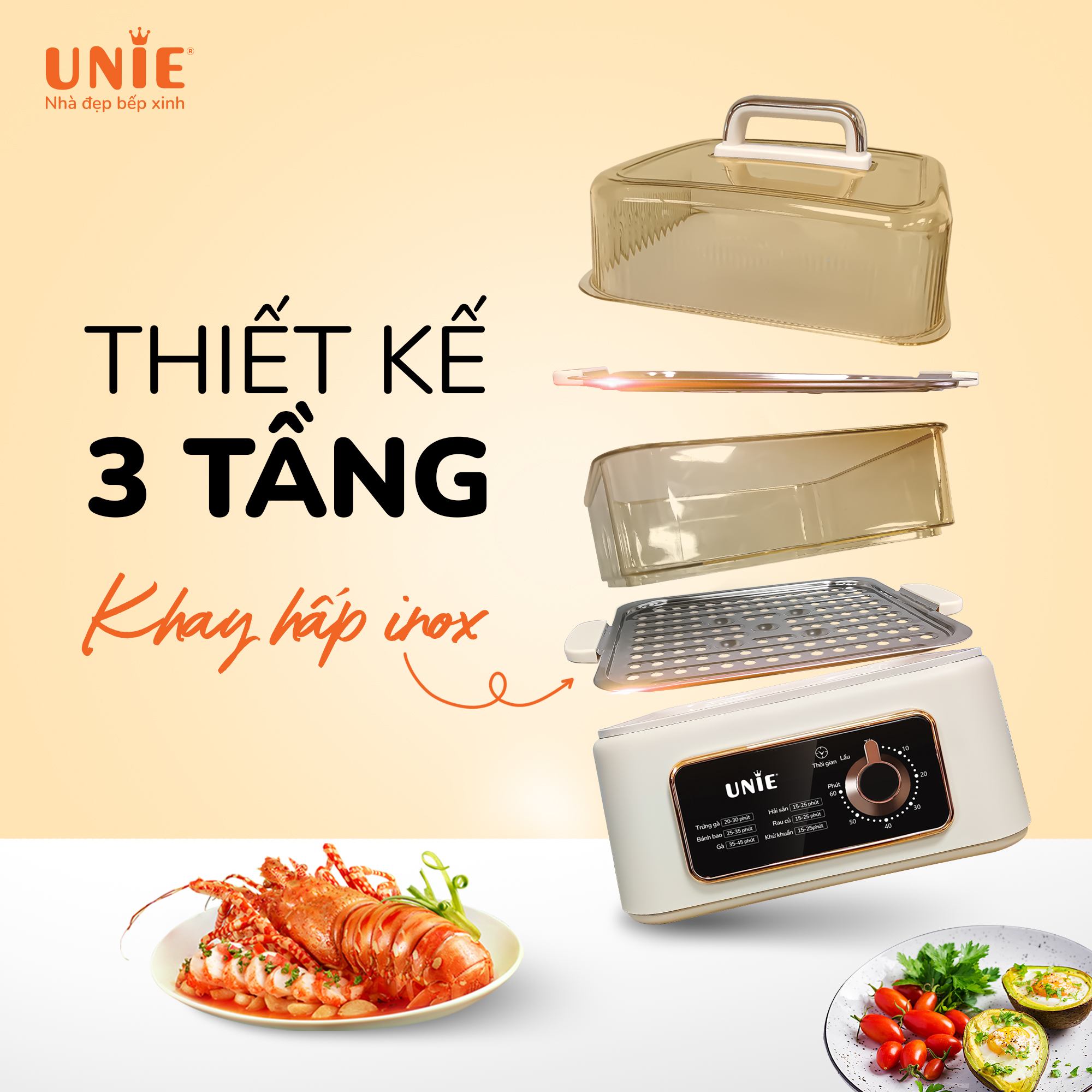 Nồi lẩu hấp đa năng Unie UE660 - Hàng Chính Hãng