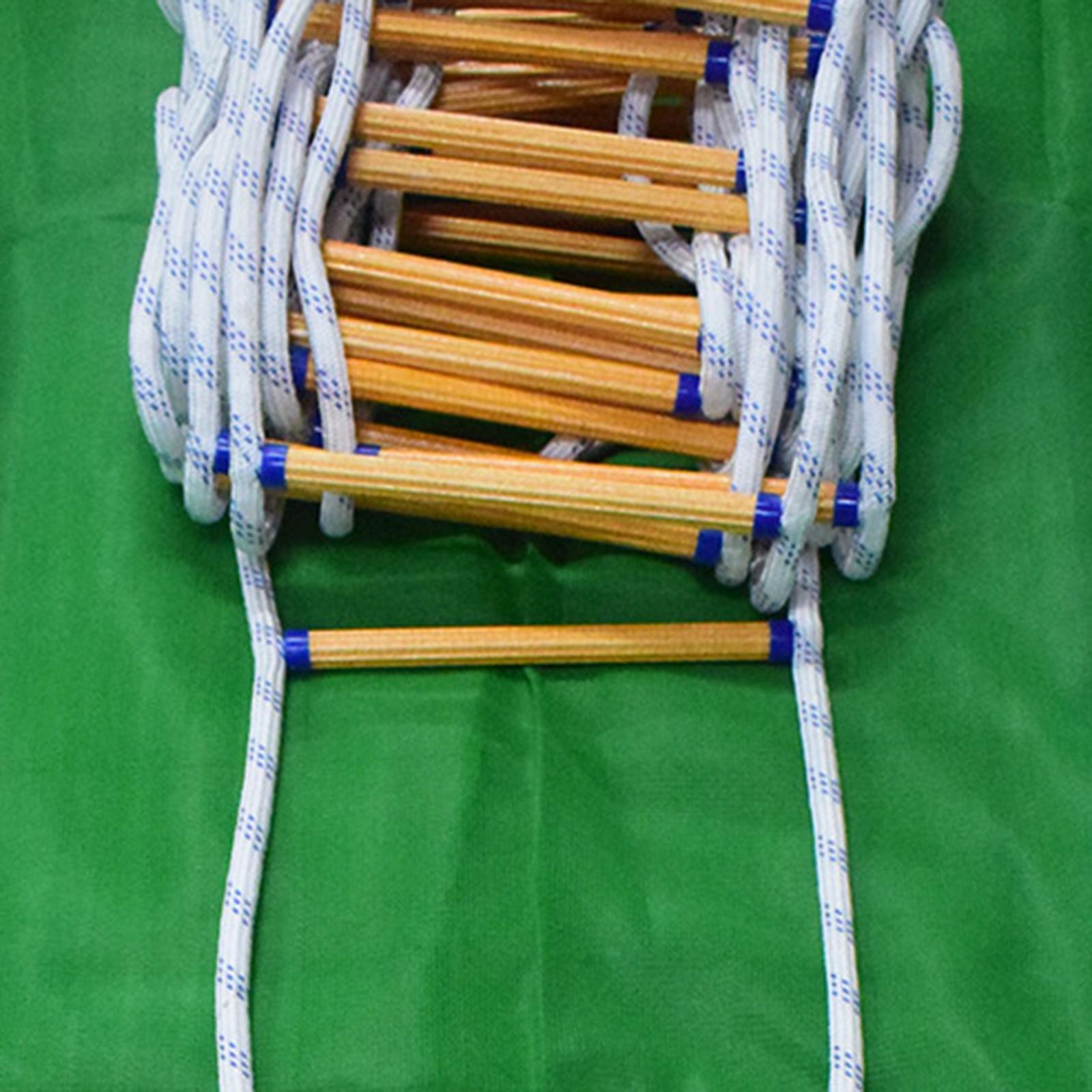 Emergency Fire Escape Ladder, Flame Resistant, Safety Rope Ladder with Hooks, Fast to Deploy