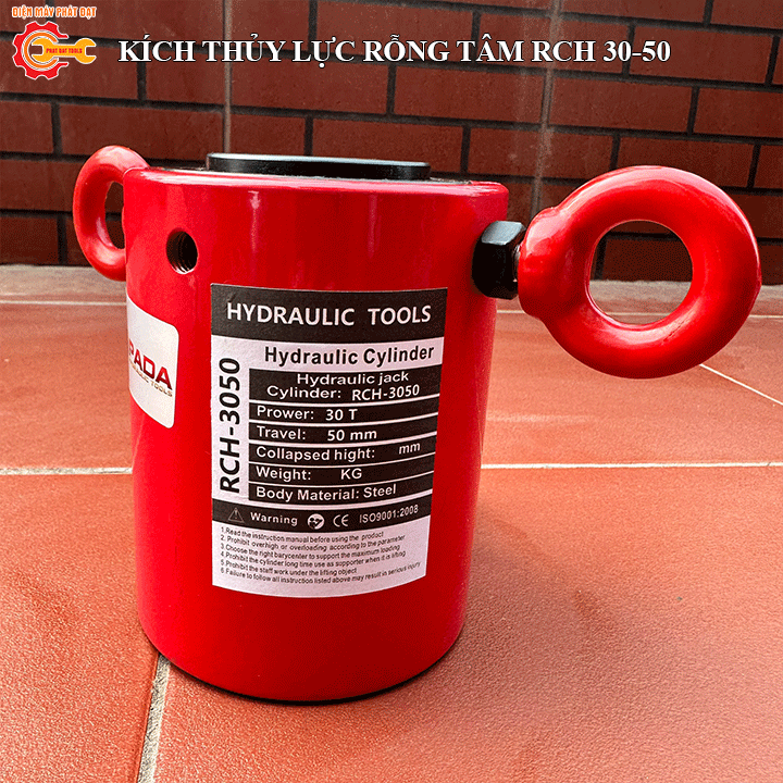 Kích thủy lực rỗng tâm 60 tấn hành trình 50mm - Bảo hành 6 tháng