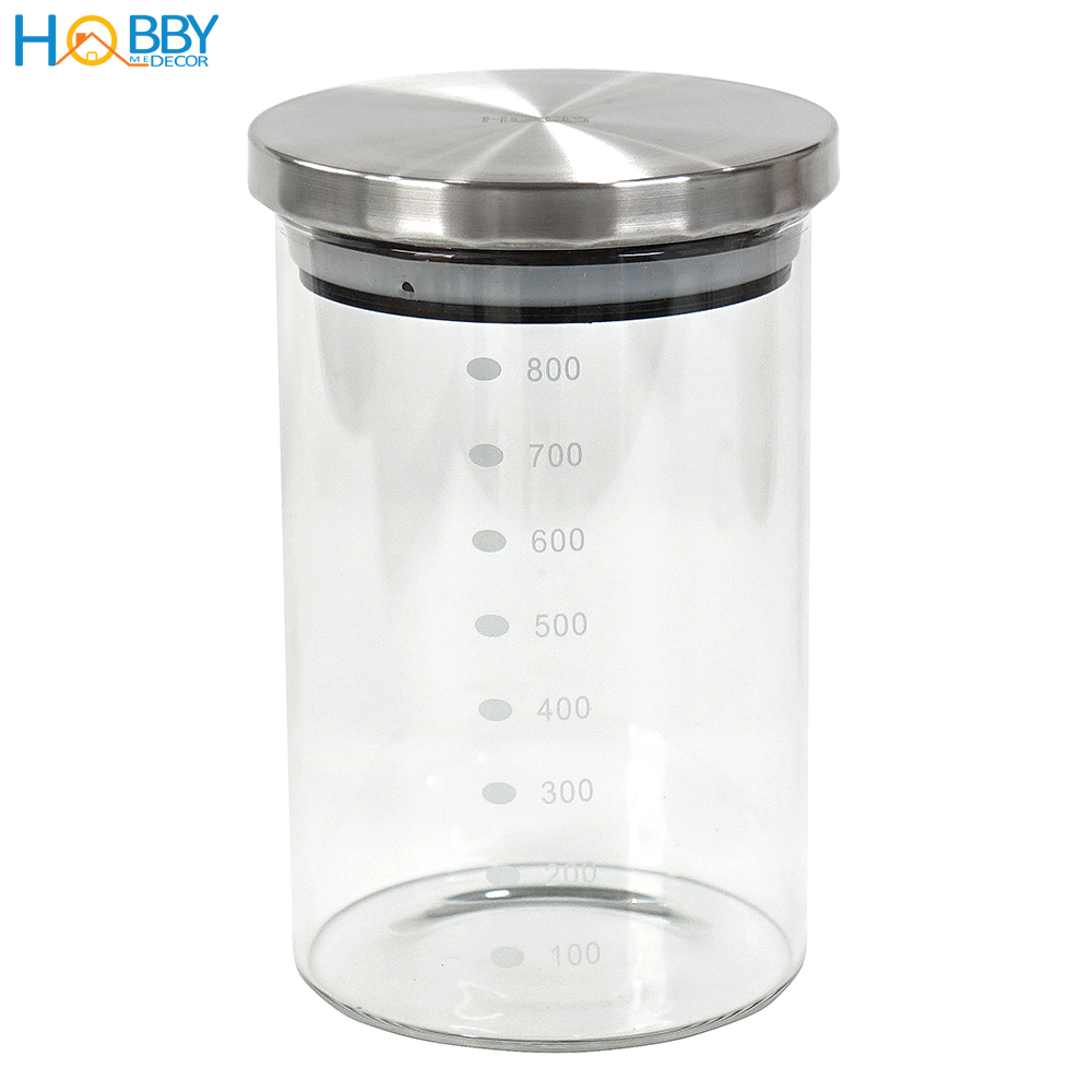 Hủ thủy tinh nắp Inox 304 kín ron HOBBY Home Decor TTI - dung tích 800 hoặc 1000ml tùy chọn