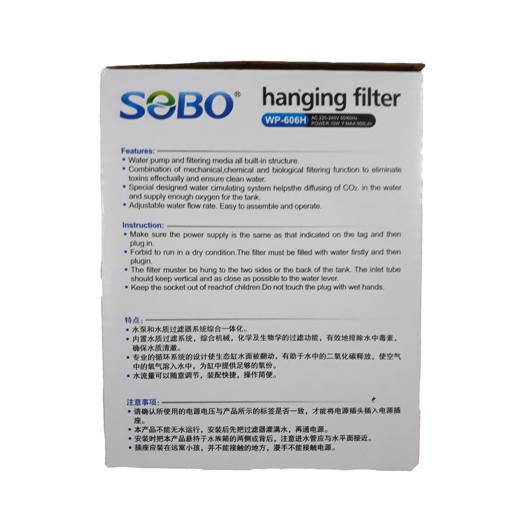 Máy Lọc Thác Hồ Cá Sobo WP-606H - Bộ Lọc Treo Dành Cho Bể Cá