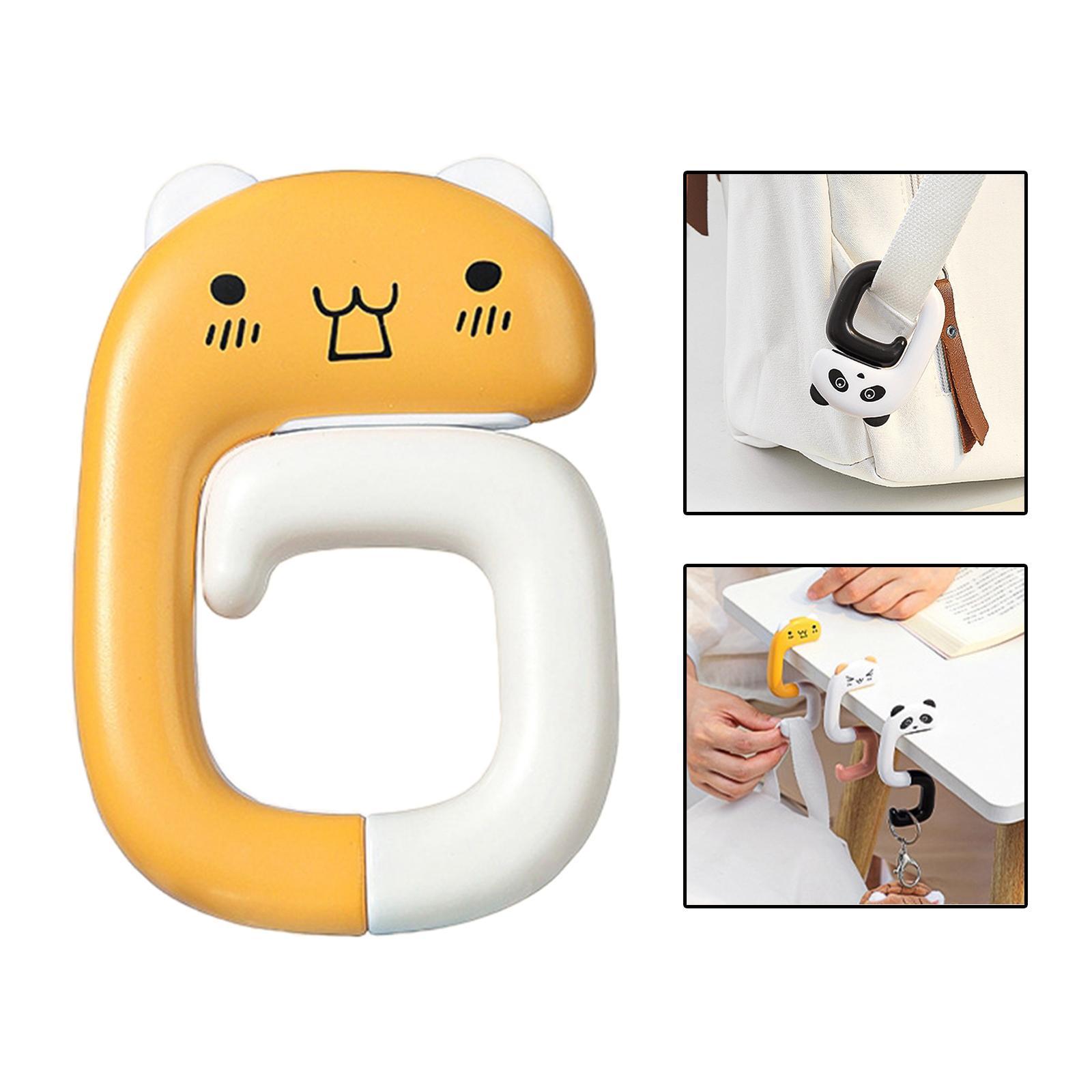 Portable Table Bag Holder Outdoor Bag Hook for Desk office Yellow