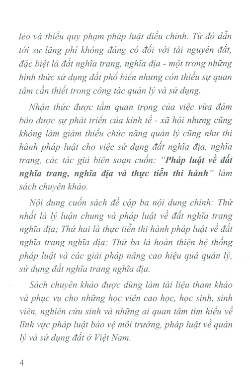 Pháp Luật Về Đất Nghĩa Trang, Nghĩa Địa Và Thực Tiễn Thi Hành (Sách Chuyên Khảo)