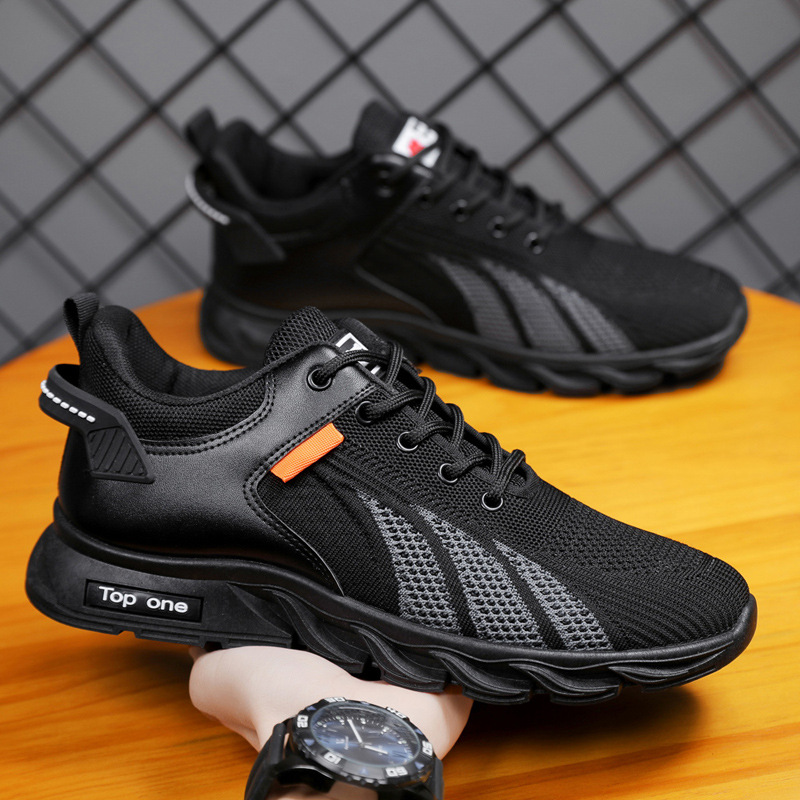 Giày Thể Thao Nam GEMI - Giày Sneaker Màu Đen - Đen Trắng, Giày Thể Thao Đế Êm , Vải Thoáng, Khử Mùi Hôi Chân- G5035