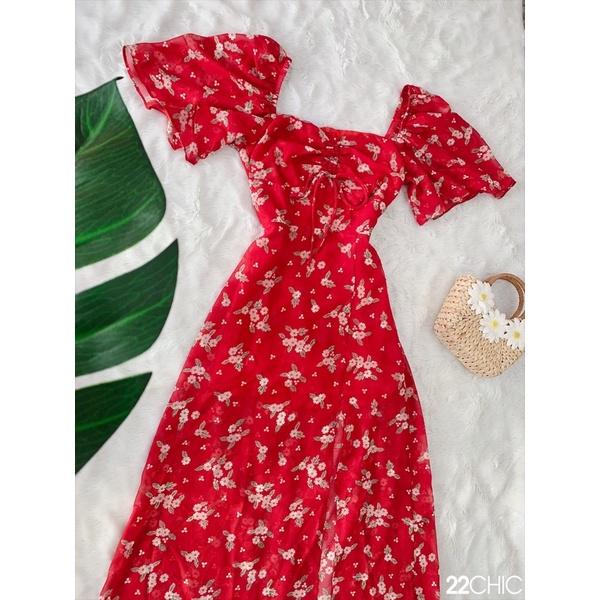 Váy hoa tay xoè - trễ vai 22CHIC