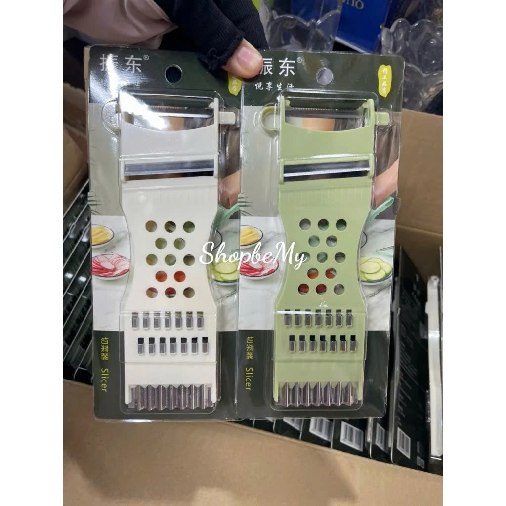 Nạo Rau Củ Quả Đa Năng 5in1 Loại Vỉ Xịn Loại 1, Lưỡi Răng Cưa Cán Nhựa Dùng Gọt Vỏ, Tạo Hình Rau Củ 3002 - HÀNG CHÍNH HÃNG MINIIN