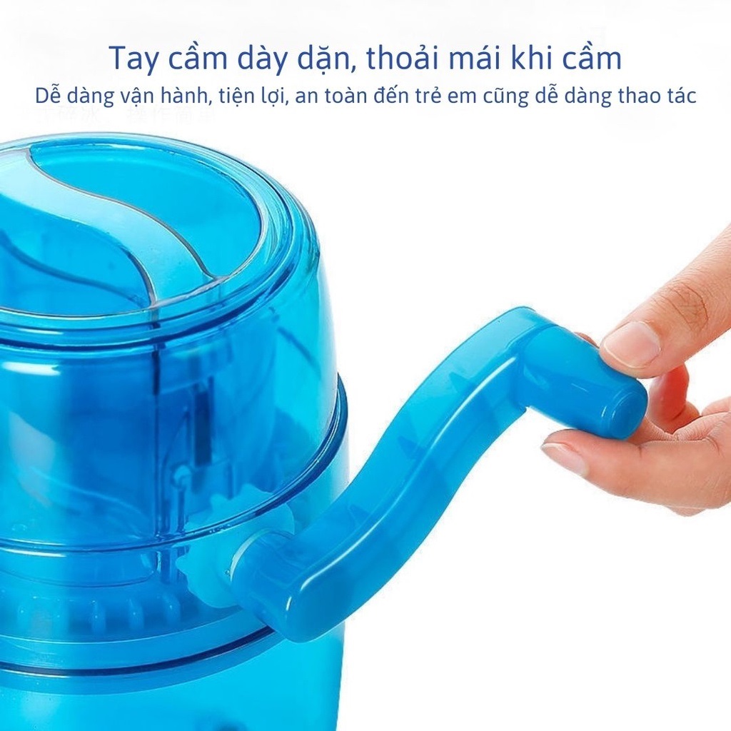 Máy bào đá tuyết mini cầm tay, Máy xay đá bào bằng tay 2 lưỡi bào đá tuyết cực mịn - Chính hãng MINIIN