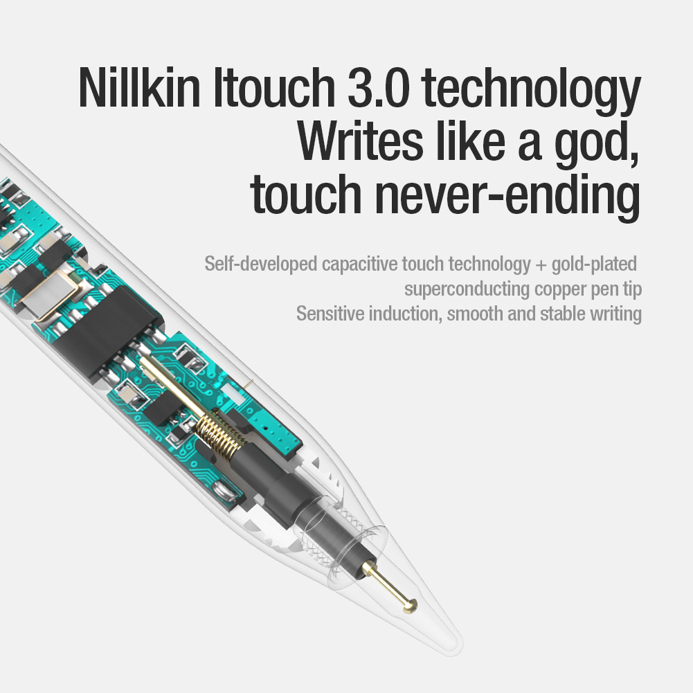 Bút cảm ứng Nillkin iSketch S3 cho iPad có độ nhạy nghiêng, Bút cảm ứng iPad cho iPad 10/9/8/7/6, iPad Pro 11, iPad Pro 12.9, iPad Mini 6/5 và iPad Air 6/5/4/3, Hợp kim nhôm , Đính kèm nam châm - Hàng Chính Hãng