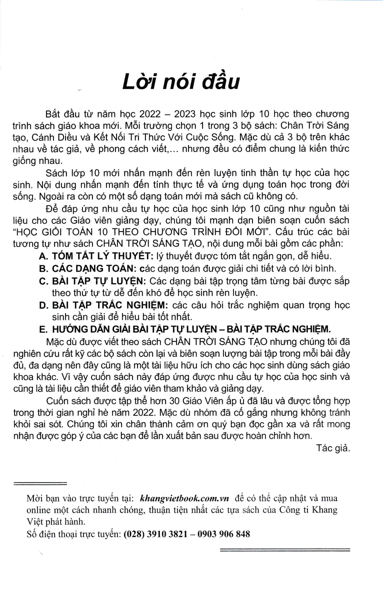 HỌC GIỎI TOÁN 10 - TẬP 2
