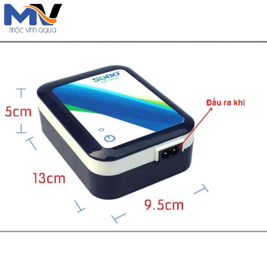 Máy sủi oxy tích điện 2 vòi Sobo 3000 - 4000 tiện lợi đề phòng mất điện