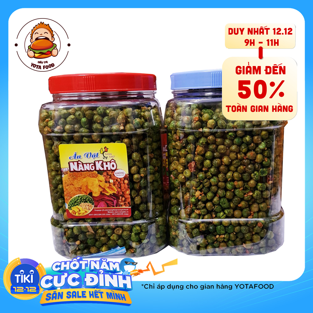 Hạt đậu hà lan rang tỏi ớt loại 1 thương hiệu Nàng Khô - 1 Kí
