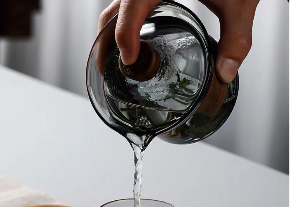 Chén khải tiềm trà thủy tinh chống bỏng tiện dụng