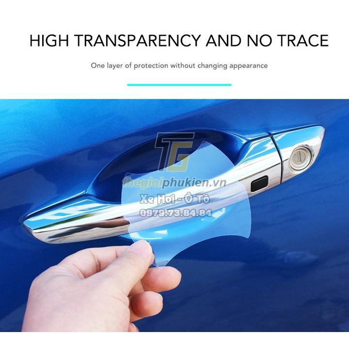 Bộ ốp tay nắm cửa xe Ford Ecosport 2014-2020 mạ Crom - Tặng miếng dán trong suốt chống xước hõm cửa