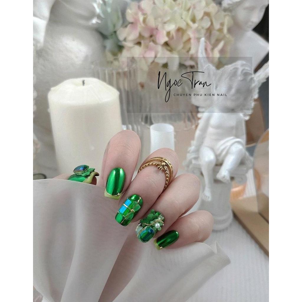 Set 2 Hủ Bột Tráng Gương Bóng Sáng Màu Hot Trend Xanh Lá