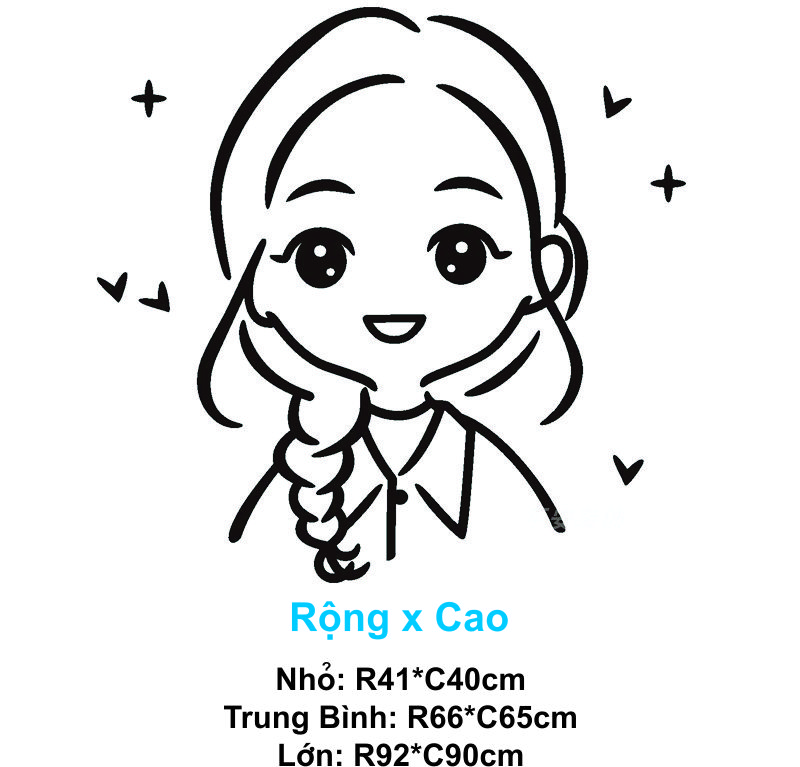 Tranh Cô Gái Tranh Mica 3D Trang Trí Dán Tường