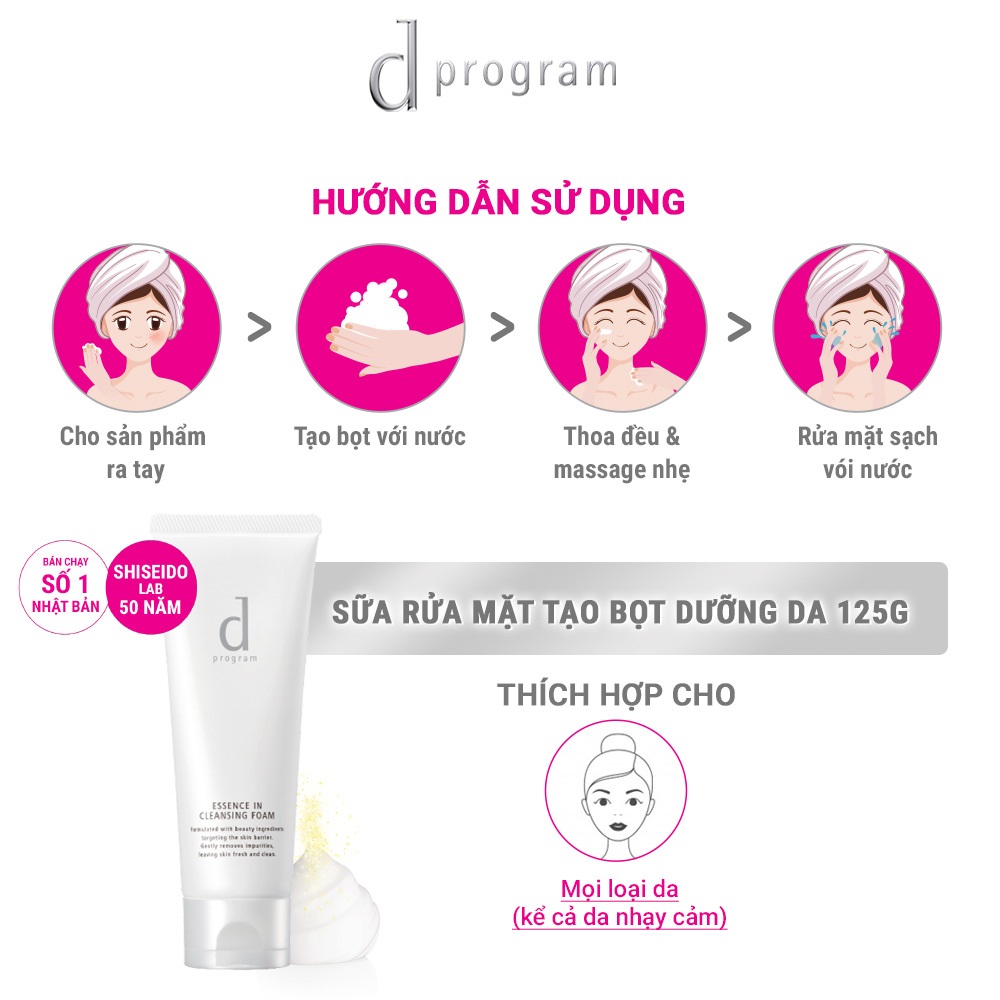 Bộ Đôi Nước Tẩy Trang và Sữa Rửa Mặt Tạo Bọt Dưỡng Da D program thích hợp cho da nhạy cảm