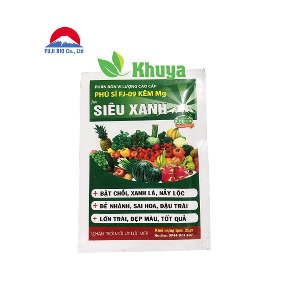 Phân bón vi lượng Siêu xanh Fj-09 Kẽm Mg 25gr Xanh Lá - Nảy Chồi