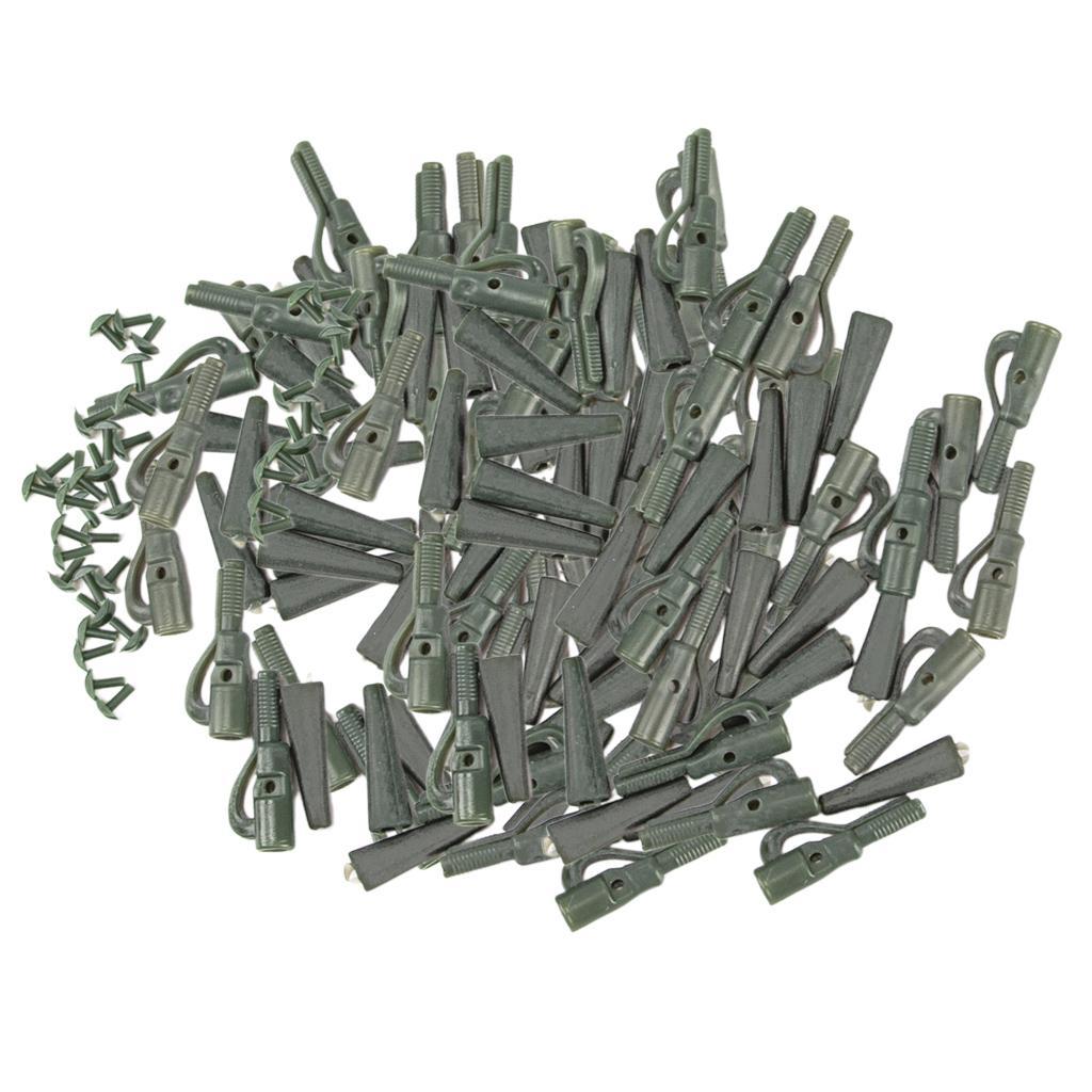 100pcs Fishing Lead Clips with Pin Rubber Tube Safety Carp Fishing Tackles