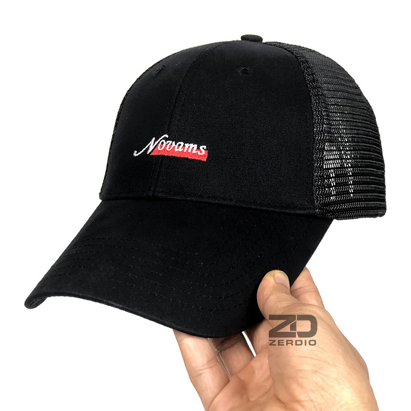 Mũ, Nón lưới nam nữ Novams M43 màu đen cao cấp form cứng