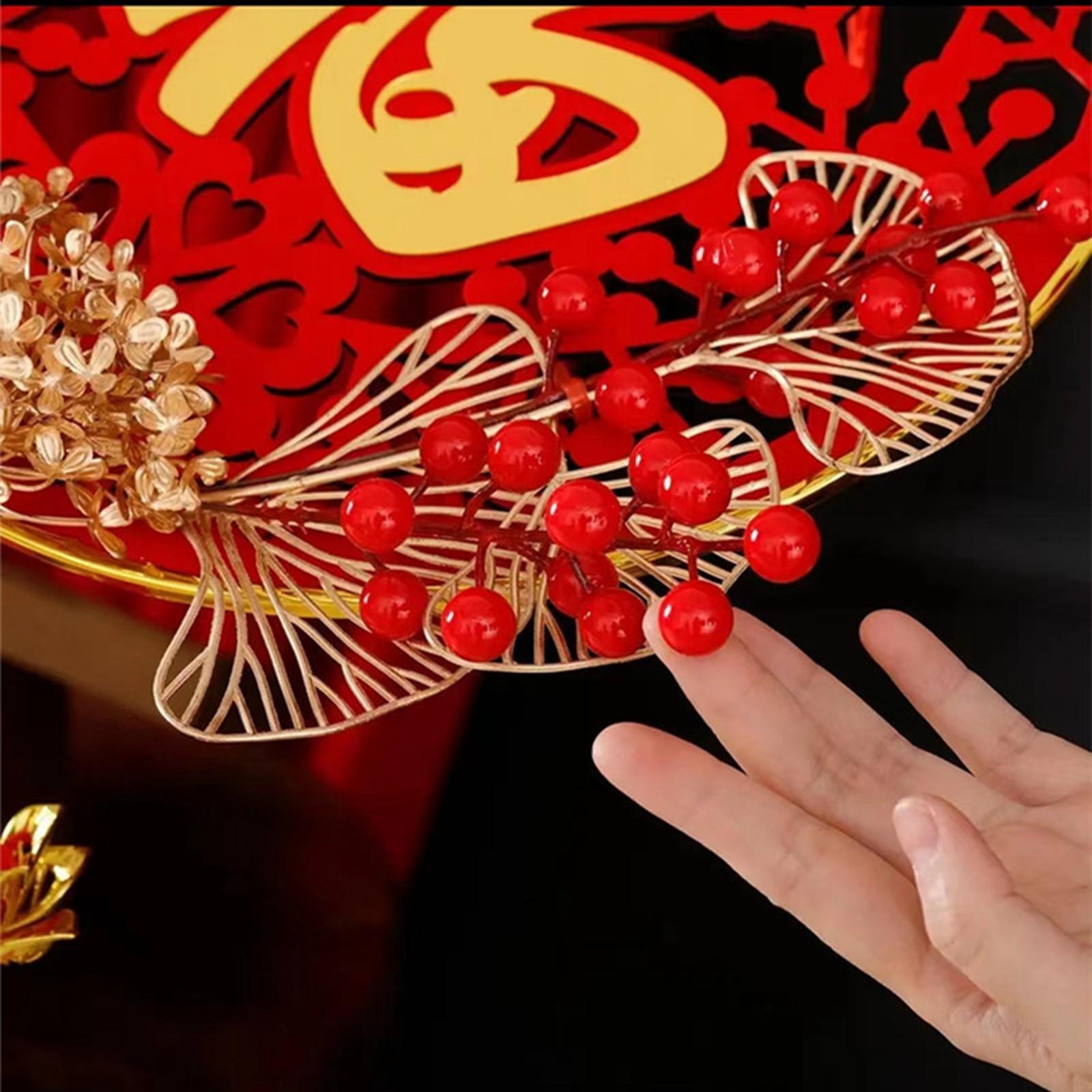 Vòng Treo Cửa Chữ PHÚC bằng acrylic, Chất liệu flannel bền Dùng Trang Trí Năm Mới Nhà Cửa/ Văn Phòng May Mắn