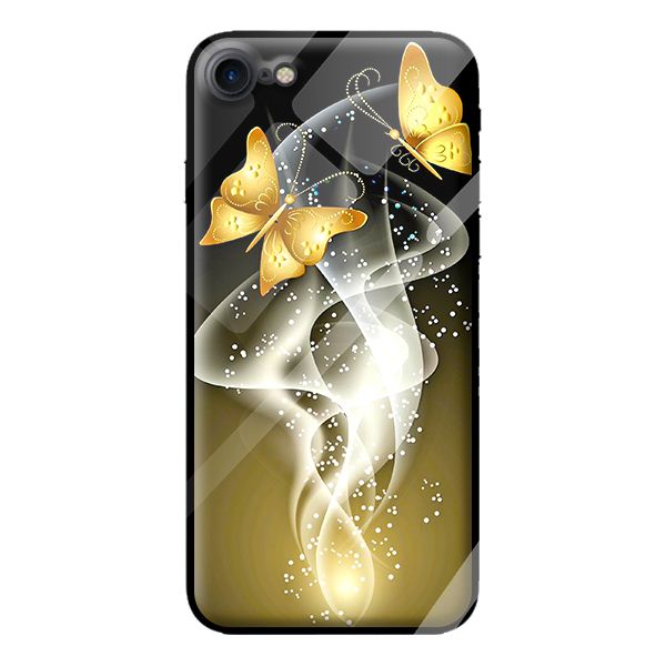 Hình ảnh Ốp kính cường lực cho iPhone 8 bướm vàng 1 - Hàng chính hãng