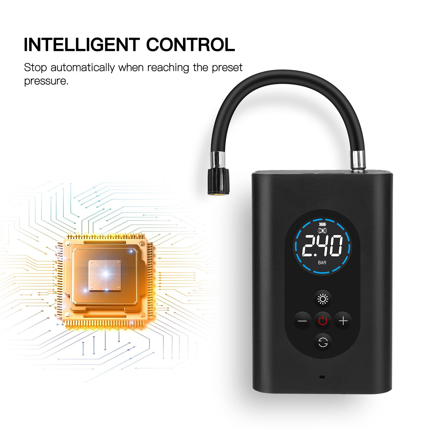 3 in 1 Car Air Compressor Wireless Tire Inflator Portable Auto Pump Digital Tire Pump 150PSI Air Inflator with LED Light