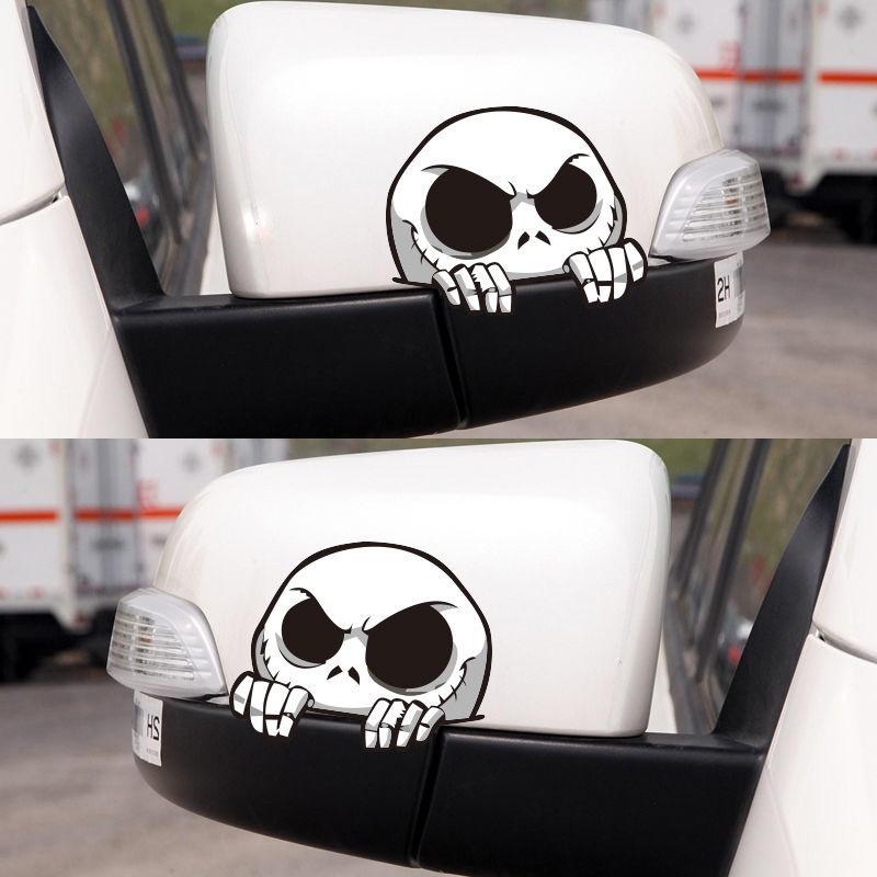 Phiên bản Q hộp sọ Nhãn dán ô tô Hình dán trang trí dễ thương Decal xe máy
