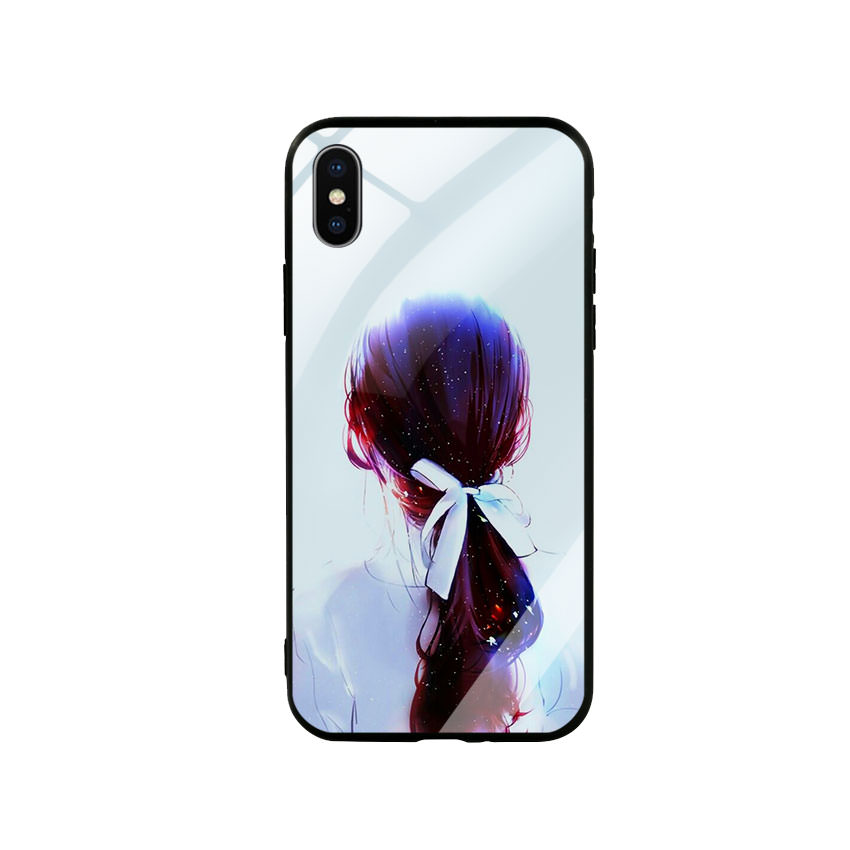 Ốp Lưng Kính Cường Lực cho điện thoại Iphone X / Xs - Girl
