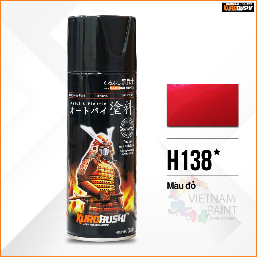 COMBO Sơn Samurai MÀU ĐỎ CANDY H138 gồm 5 chai đủ quy trình
