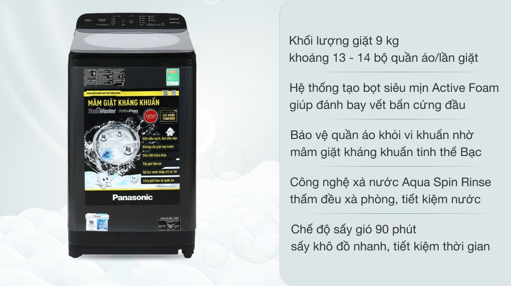 Máy giặt Panasonic 9 kg NA-F90A9DRV-Hàng Chính Hãng-Giao Hàng Toàn Quốc.