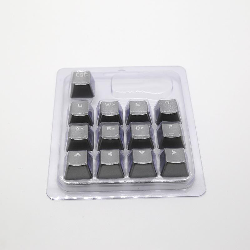 Bàn phím cơ phong cách mới nhất 13 phím keycap kim loại thiết bị ngoại vi máy tính trò chơi cạnh tranh hợp kim nhôm xuyên trục ASDF phím định hướng