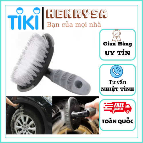 Hình ảnh Chổi cọ rửa vành lốp xe ô tô, xe máy - Bàn chải vệ sinh bánh xe chuyên dụng - HENRYSA