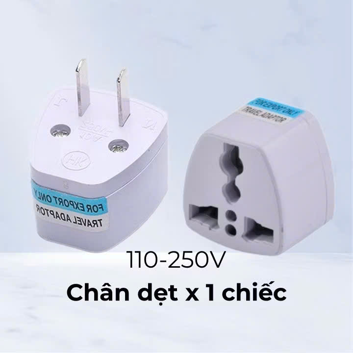 Phích cắm chuyển đổi 3 chân sang 2 chân, ổ cắm chuyển đổi 3 chấu nguồn 220V phù hợp mọi loại đầu cắm - Hàng chính hãng