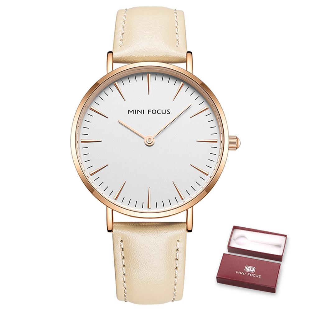 Đồng hồ thời trang nữ với dây da chống thấm nước 3ATM dành cho doanh nhân MINI FOCUS Women Quartz