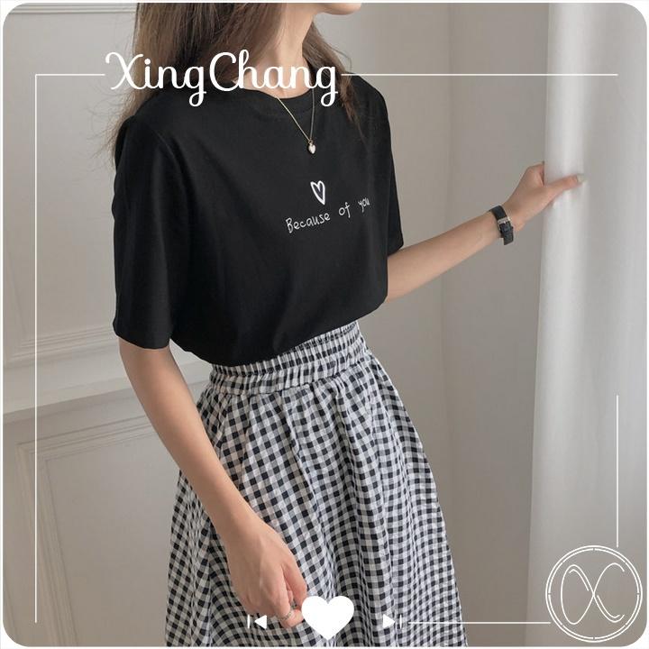 Áo phông nữ tay ngắn, áo phông công sở chất mịn đẹp cá tính in Of You mã NXC08
