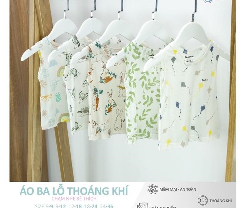 ÁO BA LỖ CHO BÉ THOÁNG KHÍ