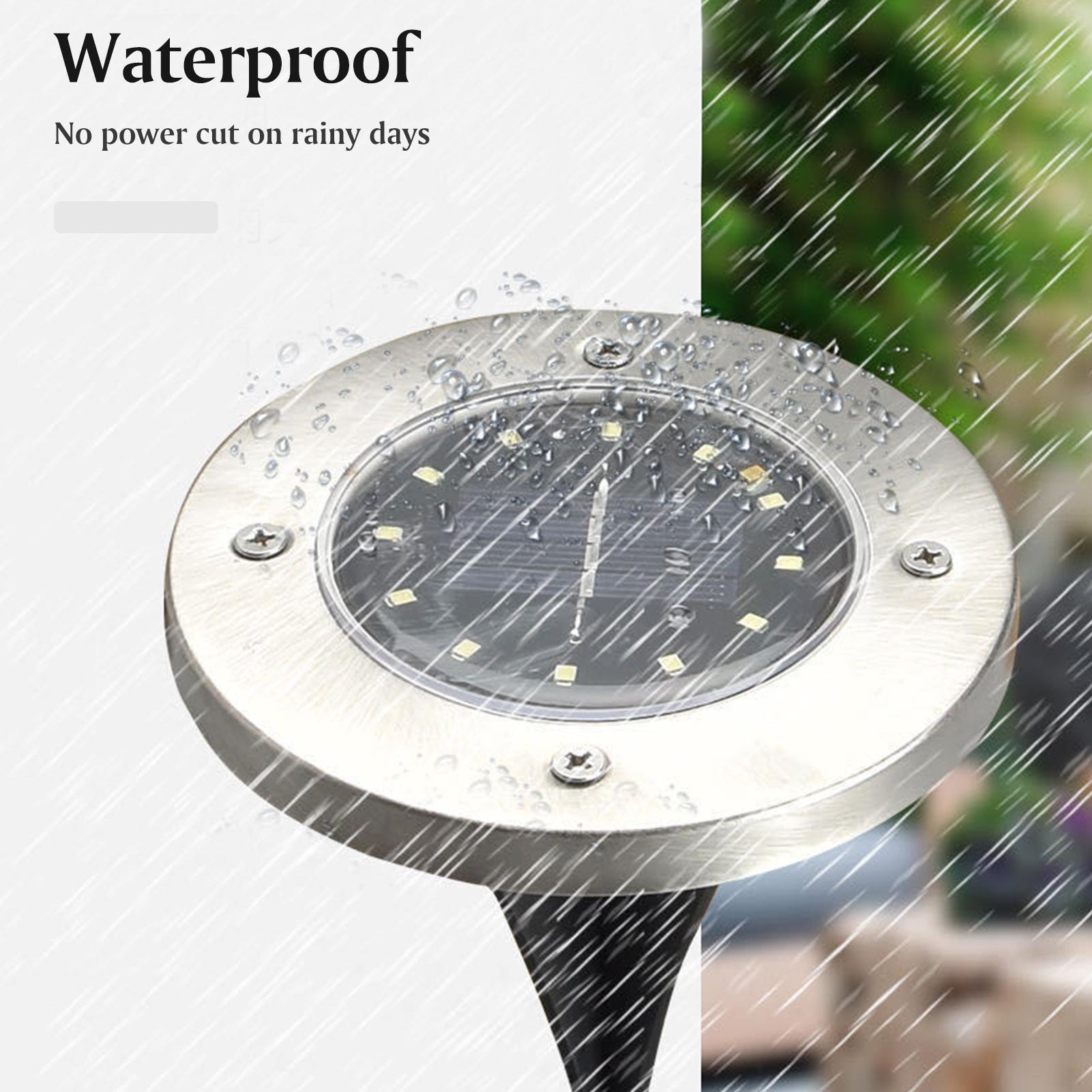 4 Đèn mặt đất năng lượng mặt trời 8 hạt LED  không thấm nước cho sân vườn