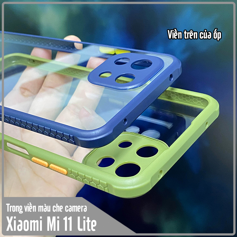 Ốp lưng cho Xiaomi Mi 11 Lite 4G - 5G trong viền màu che camera 4 Góc chống sốc
