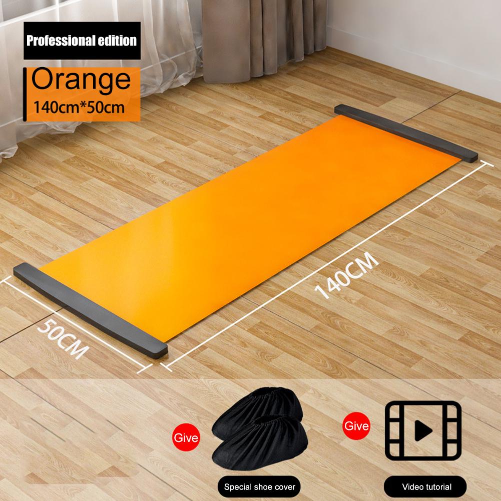 140/180/200cm Yoga Sliding Sports Sports Fitness Glide Tấm Trượt băng Trượt băng cho ICE Hockey Con lăn LEG LEG Color: B Orange 180x50cm