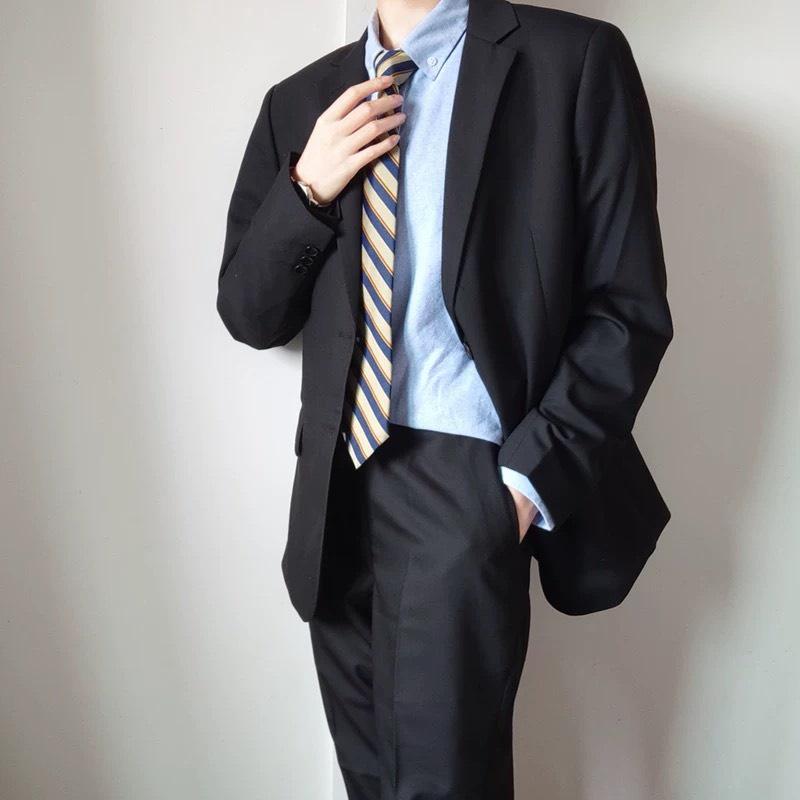 Áo khoác blazer nam nữ thời trang Menswear form rộng hàn quốc 2 khuy 3 màu cơ bản :đen,kem,ghi tối