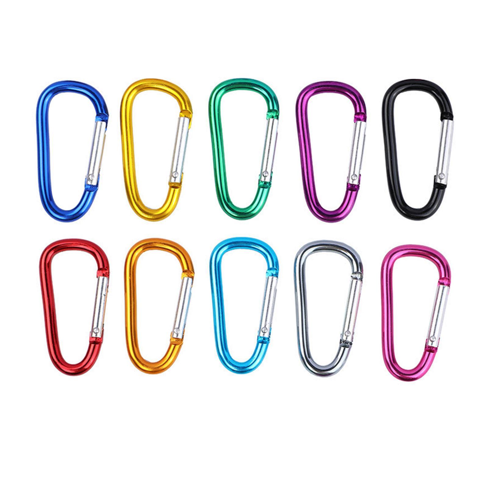 10Pcs D Shaped Carabiners Small Snap Hook Carabiner Clip for Backpack Bag