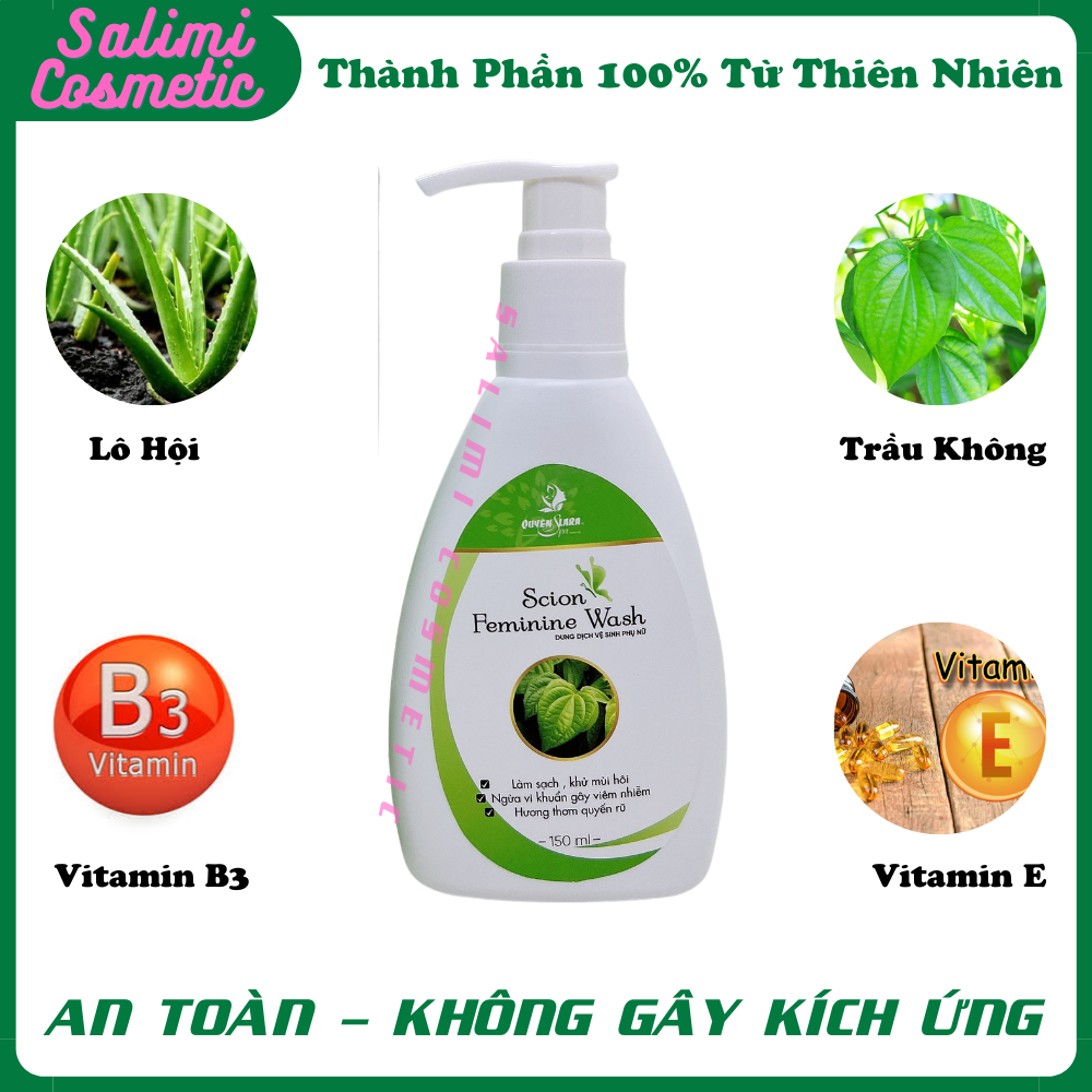 Dung Dịch Vệ Sinh Phụ Nữ SCION FEMININE WASH Quyên Lara - Làm Hồng Hết Ngứa, Khử Mùi Hôi, Ngừa Vi Khuẩn Gây Viêm Nhiễm, An Toàn Tuyệt Đối Cả Bà Bầu Sau Sinh | Dung Tích 150ml - HÀNG CHÍNH HÃNG