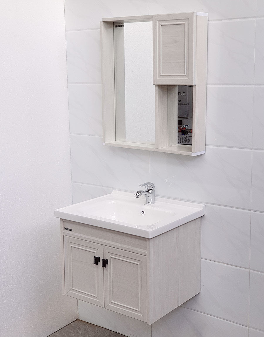 Bộ tủ Lavabo nhựa và carbon chịu nước Eurolife BLV-NC01 kháng nước chống ẩm chống bám bẩn, tạo khuẩn (Trắng)