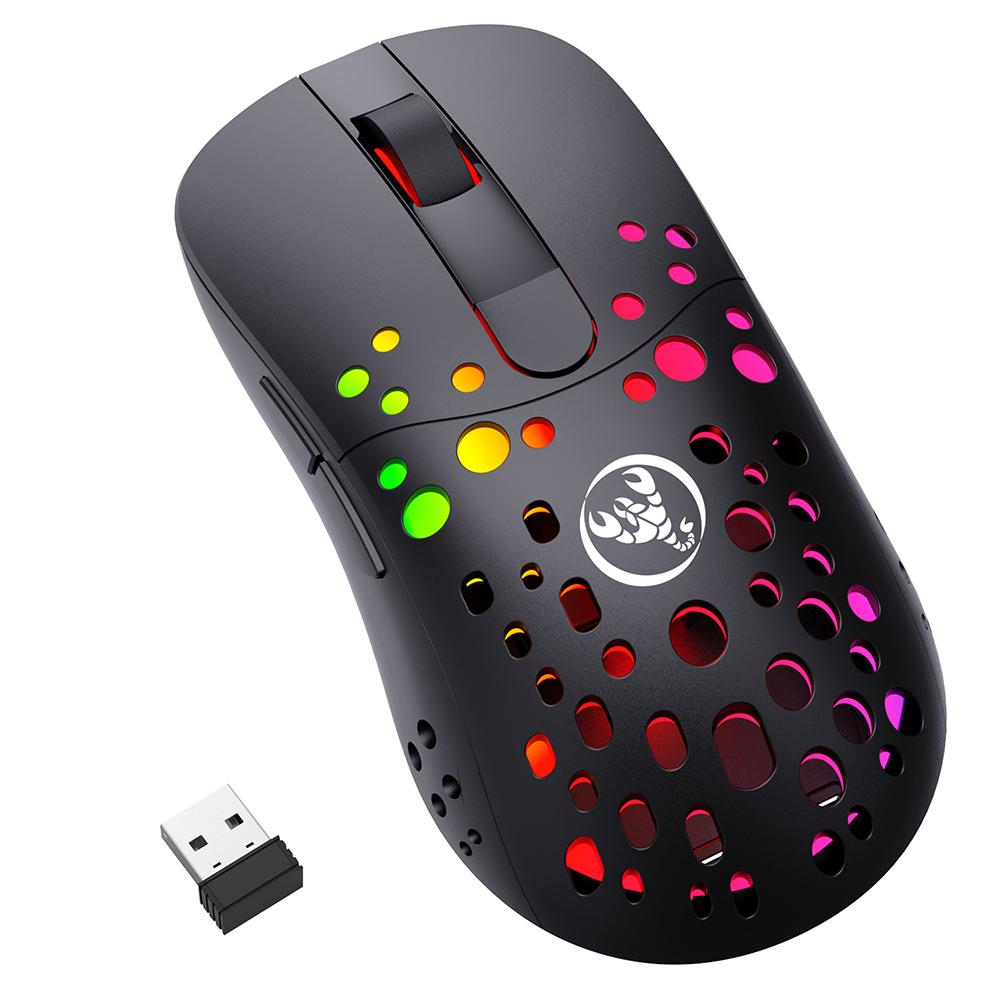 HXSJ T100 Type-C Wired & 2.4G Wireless 10000DPI Programmable RGB Backlit Mouse 6 Adjustable DPI Levels