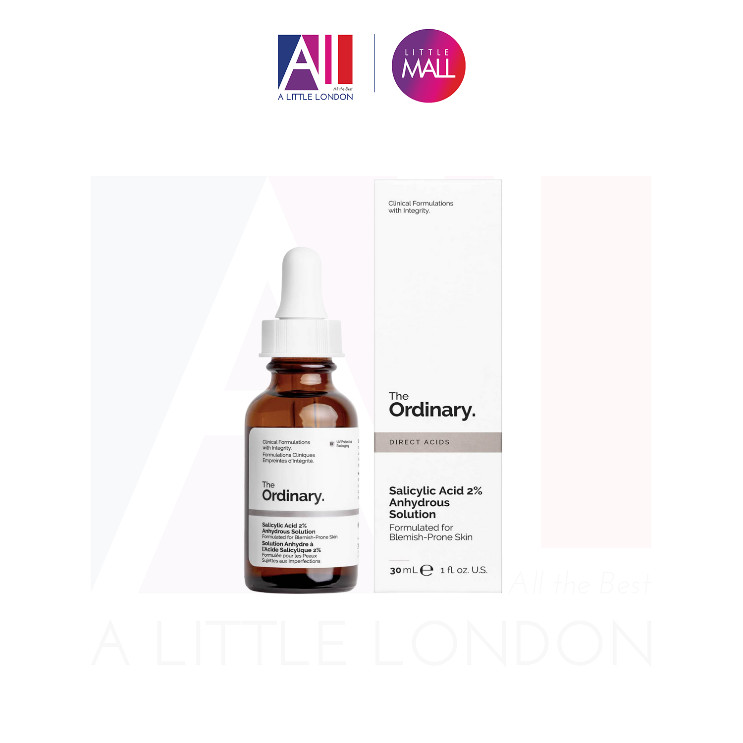 Tinh chất tẩy da chết 2% BHA The Ordinary Salicylic Acid Anhydrous Solution/Solution 30ml (Bill Anh)