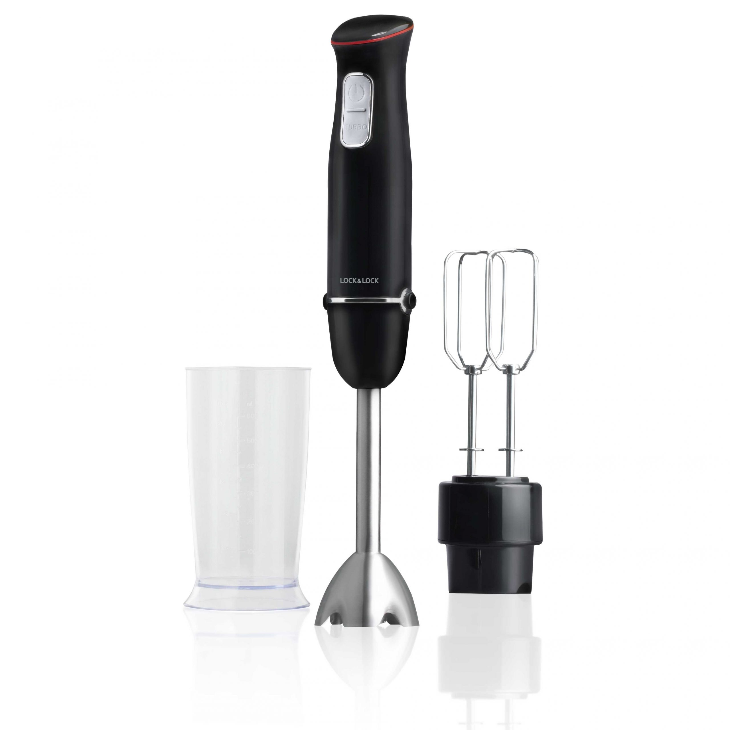 Máy Xay Cầm Tay Đa Năng Lock&amp;Lock Multi-purpose 2 in 1 Hand Blender Dung Tích Cốc 600ml- 1000W – Màu Đen - EJM516BLK- Hàng Chính Hãng